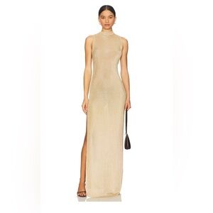 SER.O.YA Henne Metallic Dress in Gold – Size Small